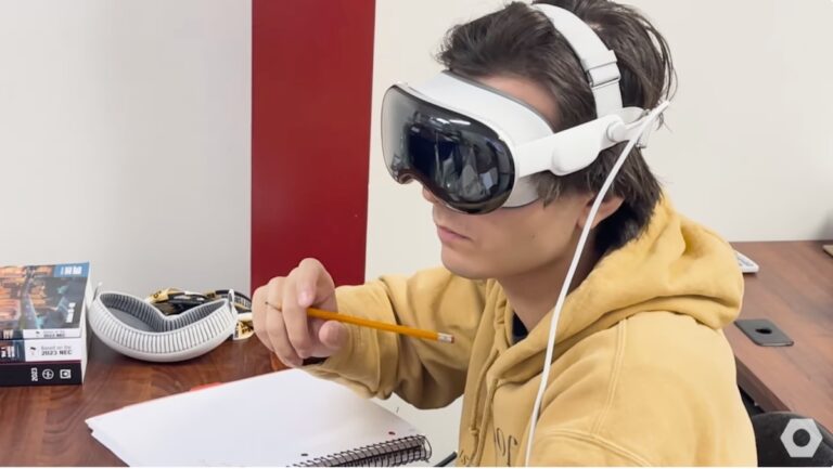 electrical student using BILT for Apple Vision Pro for immersive technical training
